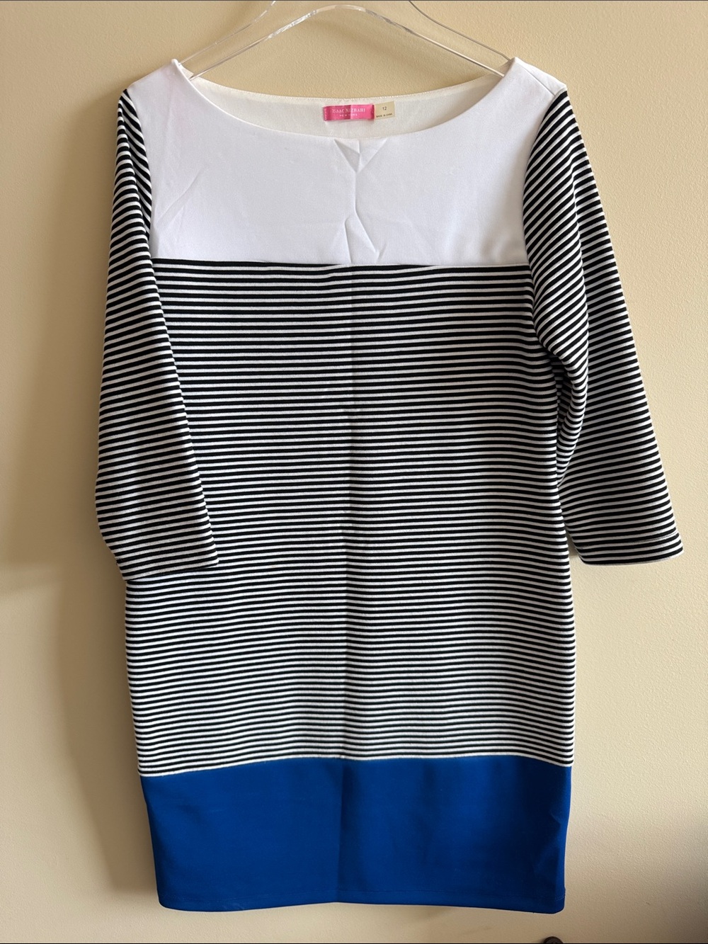 Isaac Mizrahi White, Black, Blue Dress